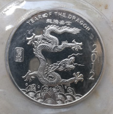 SUA - Moneda Lingou 15.55 gr ( 1/2 oz ) Argint 99.99 - Anul Dragonului 2012 foto