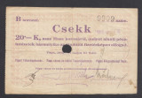 A2519 Hungary Ungaria Bon 20 korona 1919
