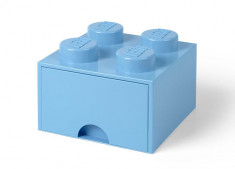 Cutie depozitare LEGO 2x2 cu sertar - Albastru deschis (40051736) foto