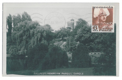 3505 - BUCURESTI, Park Carol I - old postcard, real Photo - used - 1936 foto