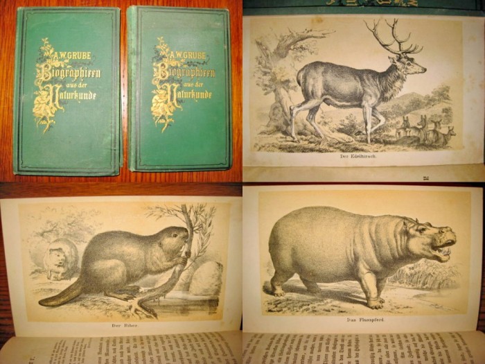 Set 2 volume Biografia Stiintelor Naturii-A.W.Grabe-Stuttgart 1877-1878.