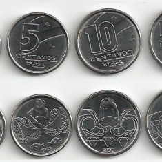 BRAZILIA SET DE MONEDE 1+5+10+50 Centavos 1989-1990 UNC