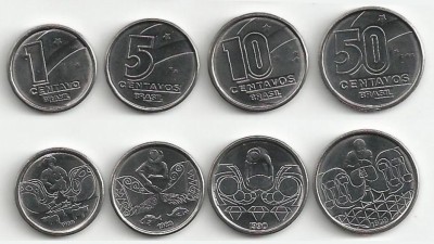 BRAZILIA SET DE MONEDE 1+5+10+50 Centavos 1989-1990 UNC foto