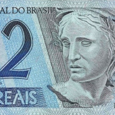 BRAZILIA █ bancnota █ 2 Reais █ 2001 █ P-249h █ UNC █ necirculata