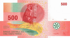 COMORE COMORES ? bancnota ? 500 Francs ? 2006 ? P-15b ? UNC ? necirculata foto