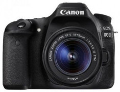 Aparat Foto DSLR Canon EOS 80D + Obiectiv EF-S 18-55mm, 24 MP, Full HD, WiFi (Negru) foto