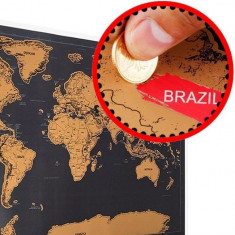 Harta lumii, razuibila, 45x80 cm, text cartografie limba engleza foto