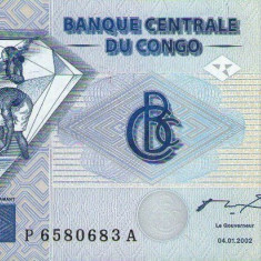 CONGO █ bancnota █ 500 Francs █ 2002 █ P-96A FĂRĂ DIAMANTE G&D █ UNC necirculata