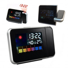 Ceas LED cu proiector ora, higrometru, termometru, calendar, alarma, LCD 3.7 inch foto