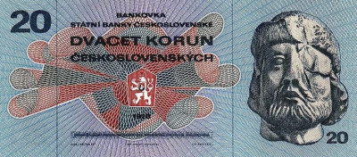 CEHOSLOVACIA █ bancnota █ 20 Korun █ 1970 █ P-92 █ UNC █ necirculata foto