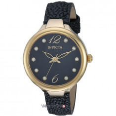 Ceas Invicta Wildflower Ladies Black Leather Strap 24561 foto