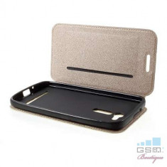 Husa Flip cu Stand Asus Zenfone Go ZB500KL ZB500KG Aurie foto