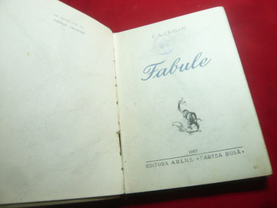I.A.Cralov - Fabule -Ed. 1953 , trad. Tudor Arghezi ,ARLUS , 180 pag foto