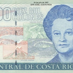 COSTA RICA █ bancnota █ 10000 Colones █ 1997 █ P-267a █ UNC █ necirculata