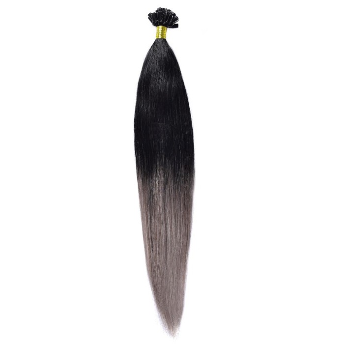 Cheratina Par Natural 50cm 50suv 1gr/suv Ombre Negru-Gri #T1/Mettalicsilver foto mare Cheratina Par Natural 50cm 50suv 1gr/suv Ombre Negru-Gri #T1/Mettalicsilver foto mare