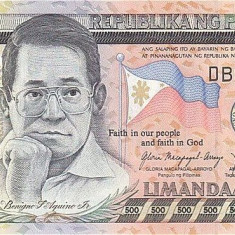 FILIPINE █ bancnota █ 500 Piso █ 2009 █ P-204 COMEMORATIV █ 60 ANI BANKING █ UNC