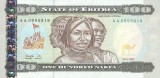 ERITREEA █ bancnota █ 100 Nakfa █ 1997 █ P-6 █ UNC █ necirculata