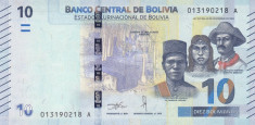 Bancnota Bolivia 10 Bolivianos L1986 (2018) - P248 UNC ( SERIE NOUA ) foto