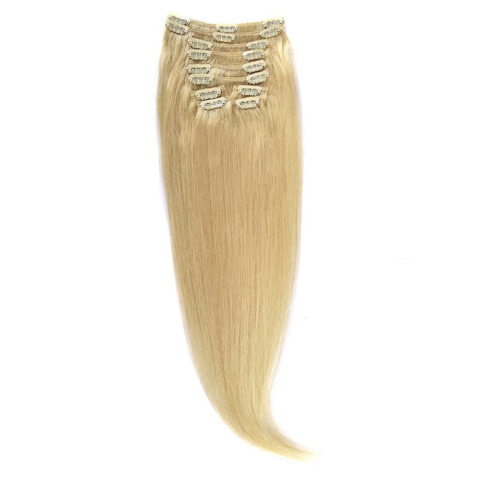Clip-On Par Natural 60cm 100gr Blond Deschis #60 foto mare Clip-On Par Natural 60cm 100gr Blond Deschis #60 foto mare
