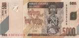 CONGO █ bancnota █ 5000 Francs █ 2013 █ P-102b █ UNC █ necirculata