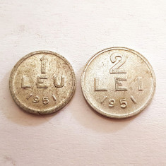 1 LEU 1951+2LEI 1951-ALUMINIU-RPR foto