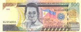 FILIPINE █ bancnota █ 500 Piso █ 2009 █ P-196b █ UNC █ necirculata