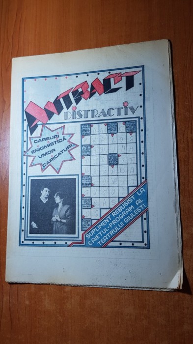 revista antract distractiv ianuarie 1988 -umor ,rebus,stiri, etc - necompletata