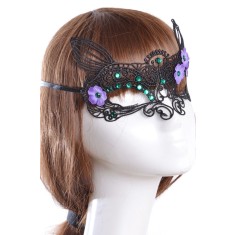 MSK50-1 Masca din broderie, accesorizata cu pietricele si flori - Butterfly Fairy