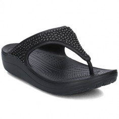 Slapi Femei Crocs Sloane Embellished Flip 204181BLACKBLACK foto