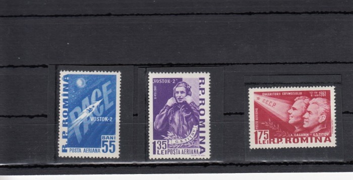 ROMANIA 1961 LP 523 AL II-lea OM IN COSMOS SERIE MNH ROMANIA 1961 LP 523 AL II-lea OM IN COSMOS SERIE MNH