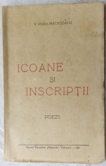 V. POPA-MACESEANU: ICOANE SI INSCRIPTII (POEZII)[editia princeps/TIMISOARA 1939) foto