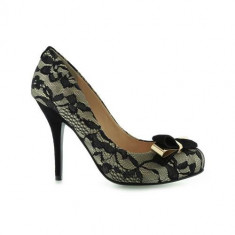 Navete Femei Guess Reetah 2 Decollete Pump Fabric Black Tan FL4RT2LAC08BLKTA foto