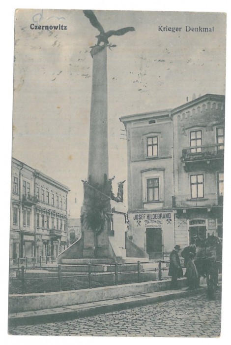 2435 - CERNAUTI, Bucovina, statue - old postcard - used