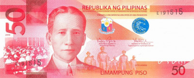 FILIPINE █ bancnota █ 50 Piso █ 2010 █ P-207 █ UNC █ necirculata foto