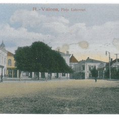 184 - Rm. VALCEA, Lahovari Market, Romania - old postcard - used - 1916