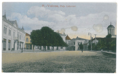 184 - Rm. VALCEA, Lahovari Market, Romania - old postcard - used - 1916 foto