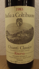 R. 27 - CHIANTI CLASSICO, doc, BADIA A COLTIBUONO, RISERVA. 1983 cl 75 gr 13 foto