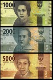 INDONEZIA █ SET █ 1000+2000+5000 Rupiah █ 2016 █ UNC █ necirculata