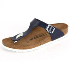 Slapi Femei Birkenstock Gizeh Dress Blue Patent Birkoflor 1005301 foto