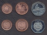 Guyana Set Monede 1, 5, 10 Dolari 2007-2008 UNC (KM50, KM51, KM52) Neutilizate