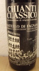 R.21-CHIANTI CLASSICO, doc, CASTELLO DI FAGNANAO, recoltare 1979 cl 75 GR 12 foto