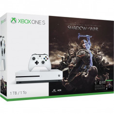 Consola Microsoft Xbox One S 1 Tb Alb + Shadow Of War foto