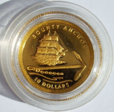 PITCAIRN 10 dollars 2007 Bounty Anchor proof 1,24 g AUR .999 foto