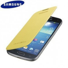 Husa Samsung Galaxy S4 mini i9190 Piele Eco Capac spate Carte Yellow Galben foto