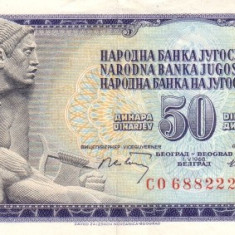 IUGOSLAVIA █ bancnota █ 50 Dinara █ 1968 █ P-83a █ UNC █ necirculata