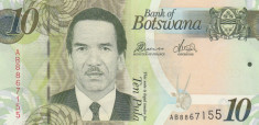 Botswana 10 Pula 2010 P.30b UNC foto