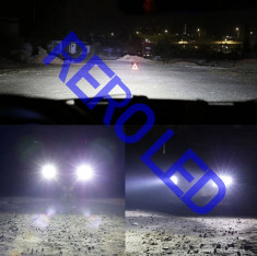 Bec LED H4 LED COB 8000lm 6500K Alb Xenon foto