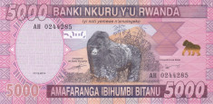 Bancnota Rwanda 5.000 Franci 2014 - P41 UNC foto