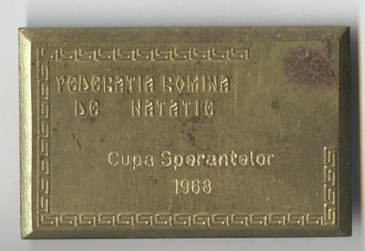 NATATIE - CUPA SPERANTELOR 1968 - Medalie PREMIU foto