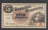A2774 Sweden Suedia 5 kronor 1944